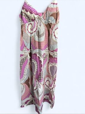 She's Cool Purple and Brown Paisley Maxi Dress